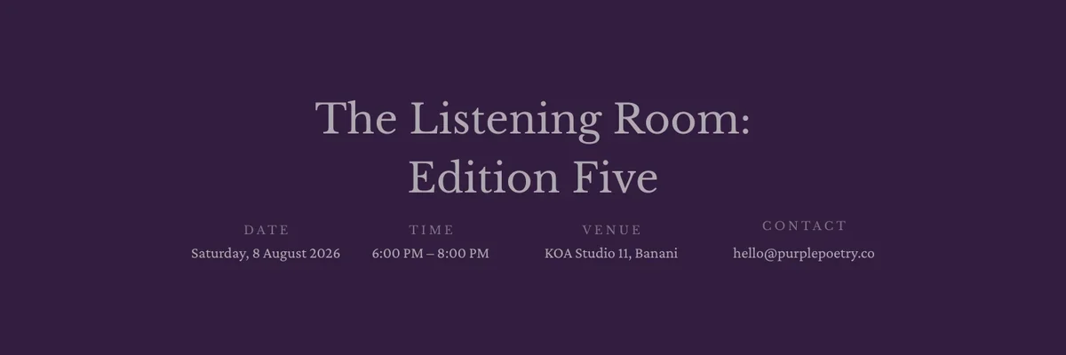 Purple Poetry Dhaka - The Listening Room: Edition Five